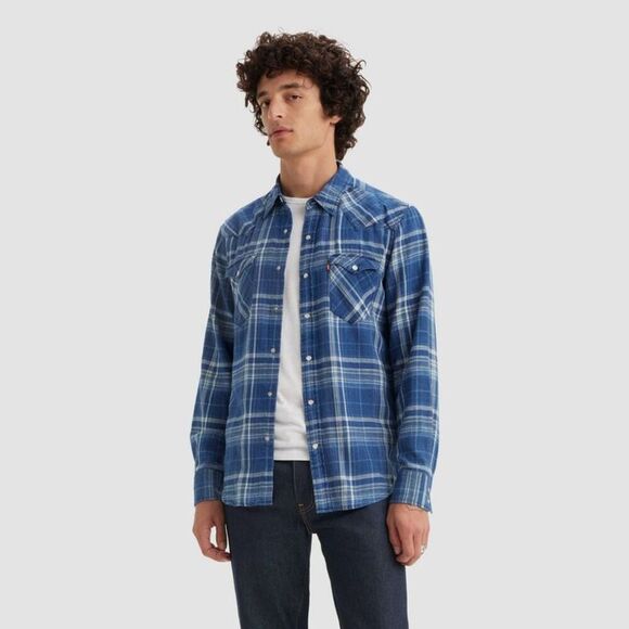 Levi's - Men's Western Classic Fit Long Sleeve Butto Indigo - Picture 1 of 2